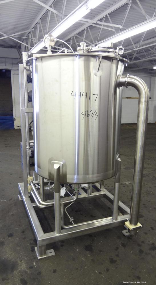 Unused- Northland Stainless Tank, 750 Liter (198 Gallon), 316 L Stainless Steel, Vertical.  38” Diameter x 45” straight side, flat bolt on top, dished bottom, rated to 150 degrees F.  Openings:  top ...