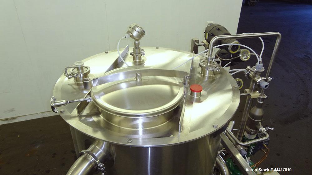 Unused- Northland Stainless Tank, 750 Liter (198 Gallon), 316 L Stainless Steel, Vertical.  38” Diameter x 45” straight side, flat bolt on top, dished bottom, rated to 150 degrees F.  Openings:  top ...