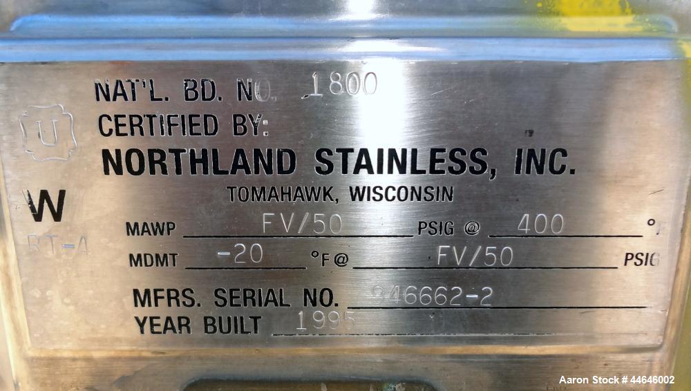Used 50 Gallon Stainless Steel Northland Stainless Pressure Tank