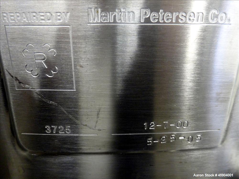 Used Northland Stainless Pressure Tank, Approximate 150 Gallon, 316L Stainless Steel, Vertical. 35-5/8" Diameter x 32" straight side. Dished top and bottom. Internal rating Full Vacuum 50 psi at 300 ...