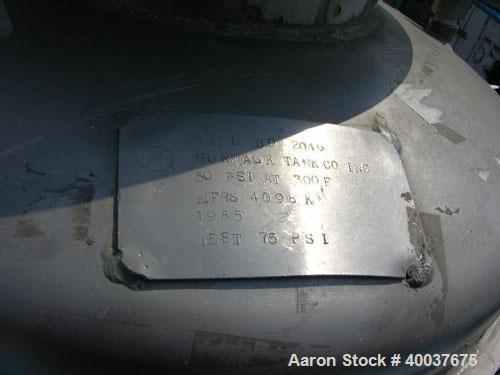 Used Norwalk Pressure Tank, 50 Gallon, Stainless Steel, Vertical. Approximately 24'' diameter x 24'' straight side, dished top and bottom. Internal rated 50 psi at 300 deg F. Top manway, center botto...
