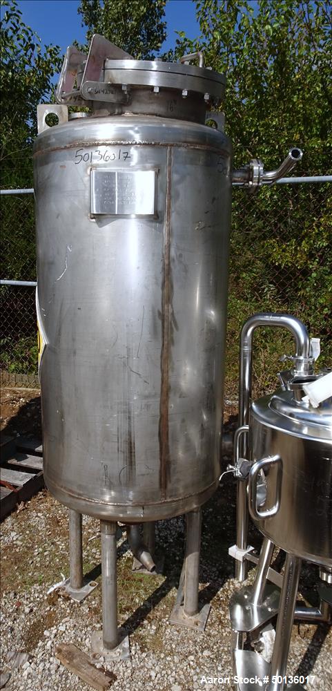 Used- Overly Inc. Pressure Tank, Approximate 150 Gallon, 304L Stainless Steel