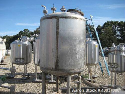 Used- P.X. Engineering Pressure Tank, 400 Gallon, 304 Stainless Steel, Vertical. 48'' diameter x 48'' straight side, dished ...