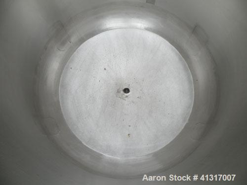 Used Mueller Tank, 275 Gallon, Model F, 316 Stainless Steel, Vertical. 46’’ diameter x 36’’ straight side, dish top and bottom. Internal rated to 15 psi. Openings: top (2) 2’’ NPT, 18’’ manway, no co...