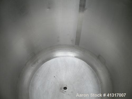 Used Mueller Tank, 275 Gallon, Model F, 316 Stainless Steel, Vertical. 46’’ diameter x 36’’ straight side, dish top and bottom. Internal rated to 15 psi. Openings: top (2) 2’’ NPT, 18’’ manway, no co...