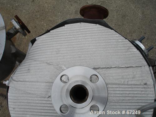 Used Pemberton Fabricators Pressure Tank, 20 Gallon, 304 Stainless Steel, Vertical. 16" Diameter x 23" straight side, dished top and bottom, internal rated 45 psi at 200 deg F. Includes a Watlow hori...