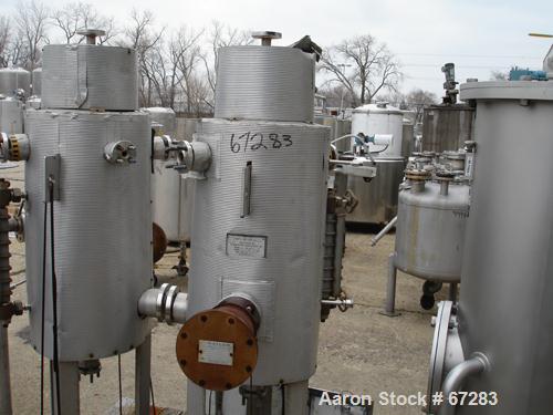 USED: Pemberton Fabricators pressure tank, 20 gallon, 304 stainlesssteel, vertical. 16" diameter x 23" straight side. Dished top andbottom, internal rated 45 psi at 200 deg F. Includes a Watlowhorizo...