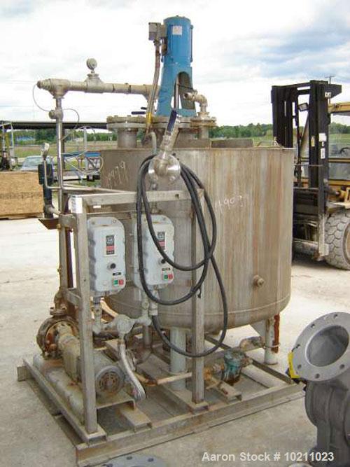 Used Pensaco Division stainless steel condenser. 36" straight side x 44" diameter. With hinged lid. Manufactured 1978. Pensado Division stainless steel condenser, serial #780022, Equip #14..200.00, 3...