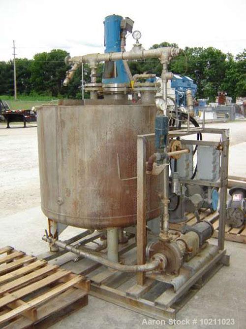 Used Pensaco Division stainless steel condenser. 36" straight side x 44" diameter. With hinged lid. Manufactured 1978. Pensado Division stainless steel condenser, serial #780022, Equip #14..200.00, 3...