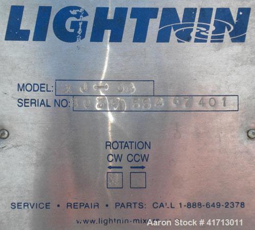 Used Perma San Tank, 170 Gallon, Model 170 GAL OVS, 316 Stainless Steel, Vertical.  38 1/2" diameter x 35 1/2" straight side, flat top with hinged cover, sloped bottom.  Lightnin model XJ-33 clamp on...