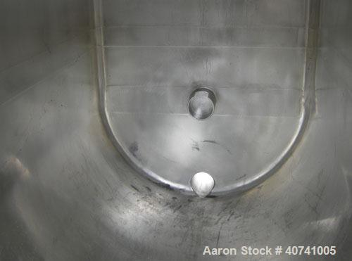 Used Perma-San Trough Style Tank, 300 gallon, 316 stainless steel, horizontal. "U" shaped trough 32'' wide x 74'' long x 35 1/2'' deep. 1 piece top cover. 3'' tri-clamp end bottom outlet. Tank design...