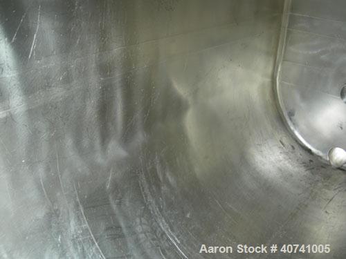 Used Perma-San Trough Style Tank, 300 gallon, 316 stainless steel, horizontal. "U" shaped trough 32'' wide x 74'' long x 35 1/2'' deep. 1 piece top cover. 3'' tri-clamp end bottom outlet. Tank design...
