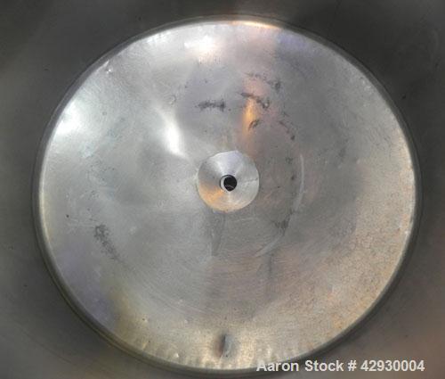 Used Perma-San Tank, 170 Gallon, Model OVC, 316 Stainless Steel, Vertical. 37" Diameter x 36" straight side. Open top, no cover, dished bottom. Provision for a clamp on agitator. 2" Center bottom out...