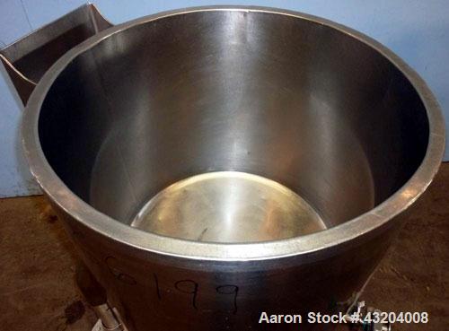 Used Perma-San Tank, 50 Gallon, Stainless Steel.  Open top, slope bottom, portable.