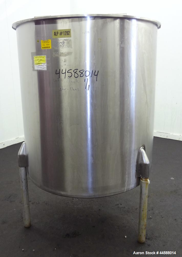 Used- Perma-San Tank, 310 Gallons, Model OVS, 316 Stainless Steel, Vertical. Approximately 44” diameter x 46” straight side,...