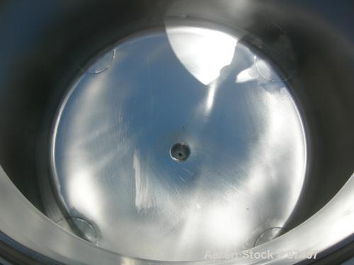 USED: Perma San tank, 80 gallon, 316 stainless steel, vertical. 32" diameter x 22" straight side, dish top and bottom. Openings: top (2) 2" tri clamp, 20" manway with cover; 2" tri clamp center botto...
