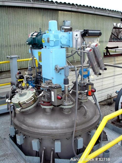 Used Pfaudler Pressure Tank System Consisting Of: (1) Pfaudler pressure tank, 300 gallon, 316L stainless steel, vertical. 48" diameter x 36" straight side, dished bolt-on top, dish bottom. Internal r...