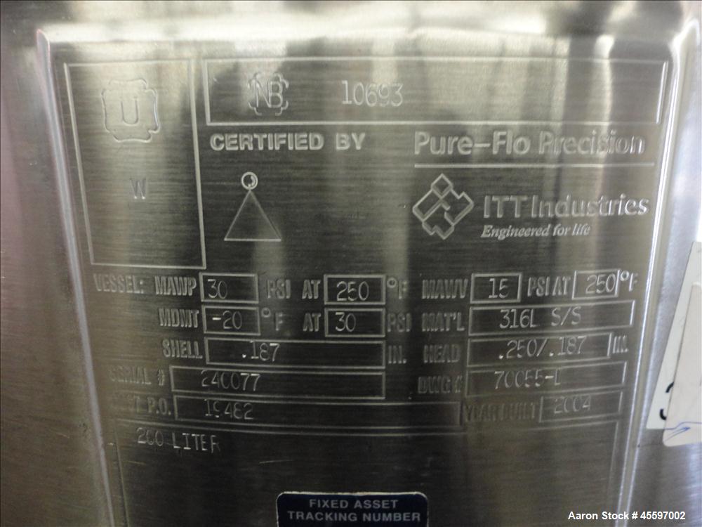 Used 200 Liter Stainless Steel Pressure Tank