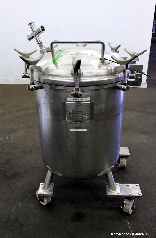 Used 52 Gallon Stainless Steel Vertical Pressure Tank