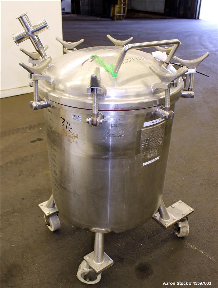 Used 52 Gallon Stainless Steel Vertical Pressure Tank
