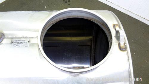 Used Precision Tank & Equipment Tank, 430 Gallon, 304 Stainless Steel, Horizontal. 44" Diameter x 60" straight side, dished heads. Openings top 2", 16" man ways with 10" hand holes in the covers. 5" ...