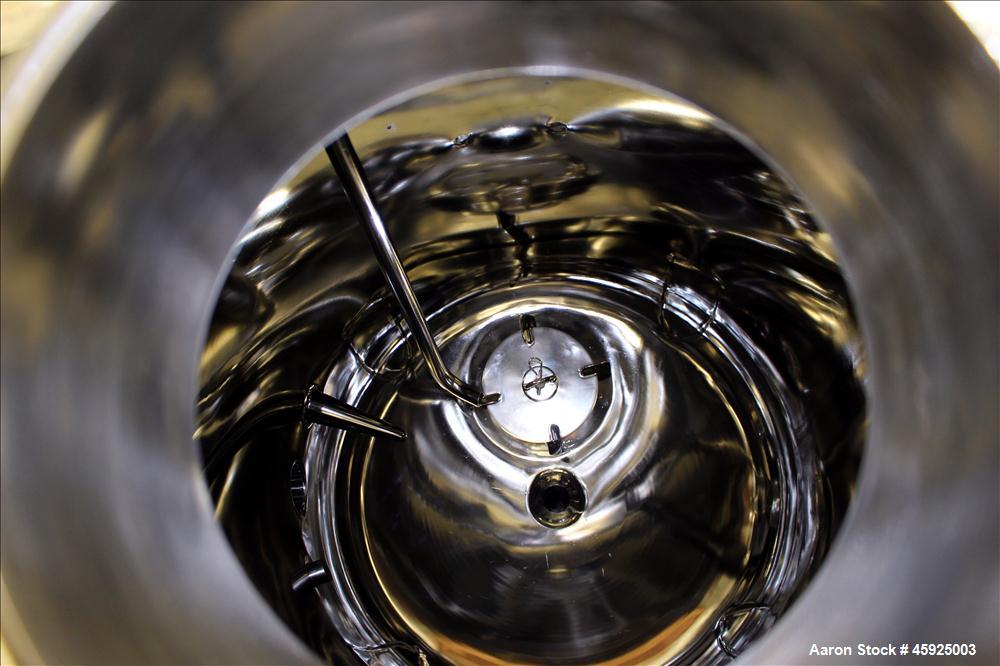 Used Precision Stainless Pressure Tank, 39.6 Gallon (150 Liter), 316L Stainless Steel, Vertical. 22" diameter x 24" straight side. Dished top and bottom. Internal rated 35 psi at -20 to 250 degrees F...