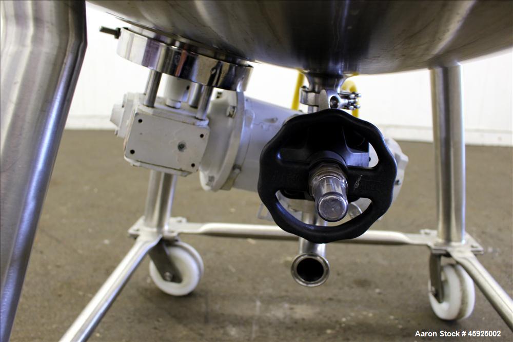 Used Precision Stainless Pressure Tank, 52.8 Gallon (200 Liter), 316L Stainless Steel, Vertical. 26" Diameter x 24" straight side. Dished top and bottom. Internal rated 35 psi at -20 to 250 degrees F...