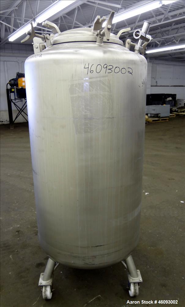 Used- Precision Stainless Pressure Tank, 198.12 Gallons (705 Liters), 316L Stainless Steel, Vertical. 32" Diameter x 50" str...