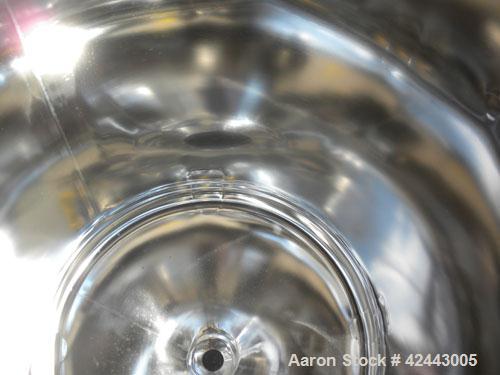 Used Precision Stainless Pressure Tank, 79 gallon (300 liter), 316L stainless steel, vertical. 24’’ Diameter x 36’’ straight side, dished clamp on top, coned bottom. Internal rated 30 psi at –20 to 3...