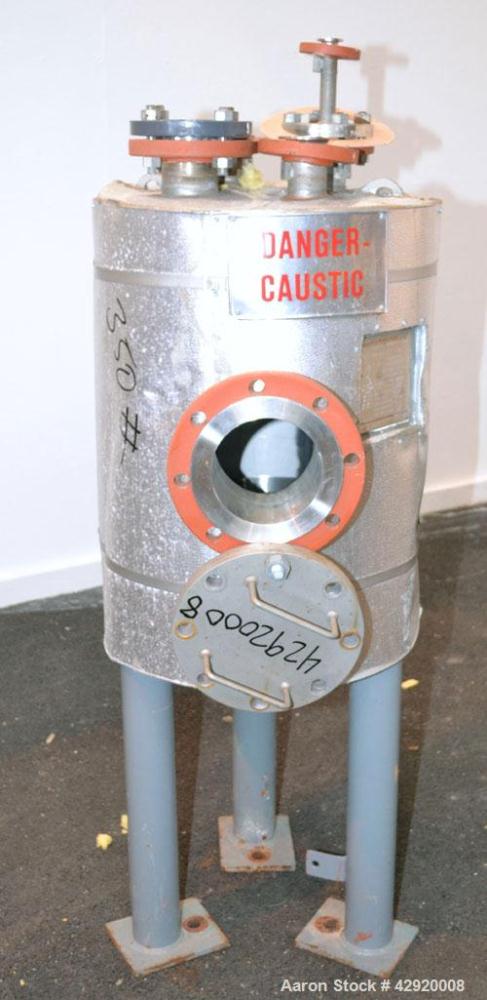 Used Precision Stainless Pressure Tank, 20 Gallon, 304L Stainless Steel, Vertical. 17-1/2 Diameter x 20 straight side, dished top and bottom. Internal rated 50 psi at 300 degrees F. Openings top (3) ...