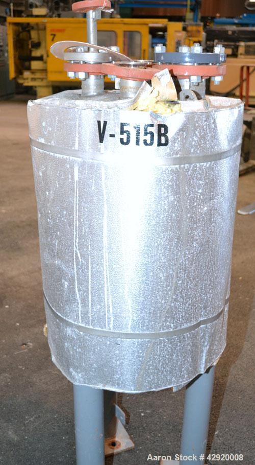 Used Precision Stainless Pressure Tank, 20 Gallon, 304L Stainless Steel, Vertical. 17-1/2 Diameter x 20 straight side, dished top and bottom. Internal rated 50 psi at 300 degrees F. Openings top (3) ...