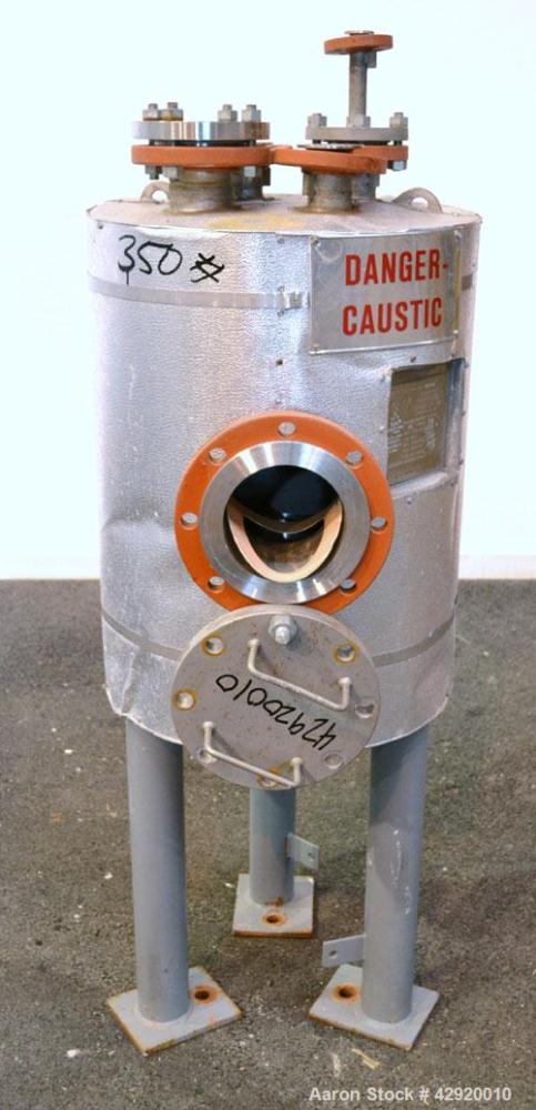 Used Precision Stainless Pressure Tank, 20 Gallon, 304L Stainless Steel, Vertical. 17-1/2’’ Diameter x 20’’ straight side, dished top and bottom. Internal rated 50 psi at 300 degrees F. Openings top ...
