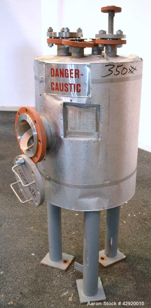 Used Precision Stainless Pressure Tank, 20 Gallon, 304L Stainless Steel, Vertical. 17-1/2’’ Diameter x 20’’ straight side, dished top and bottom. Internal rated 50 psi at 300 degrees F. Openings top ...