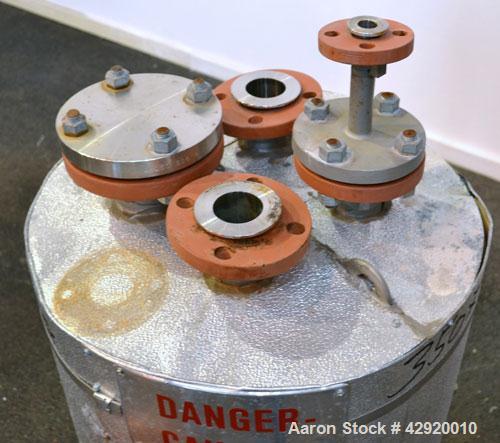 Used Precision Stainless Pressure Tank, 20 Gallon, 304L Stainless Steel, Vertical. 17-1/2’’ Diameter x 20’’ straight side, dished top and bottom. Internal rated 50 psi at 300 degrees F. Openings top ...