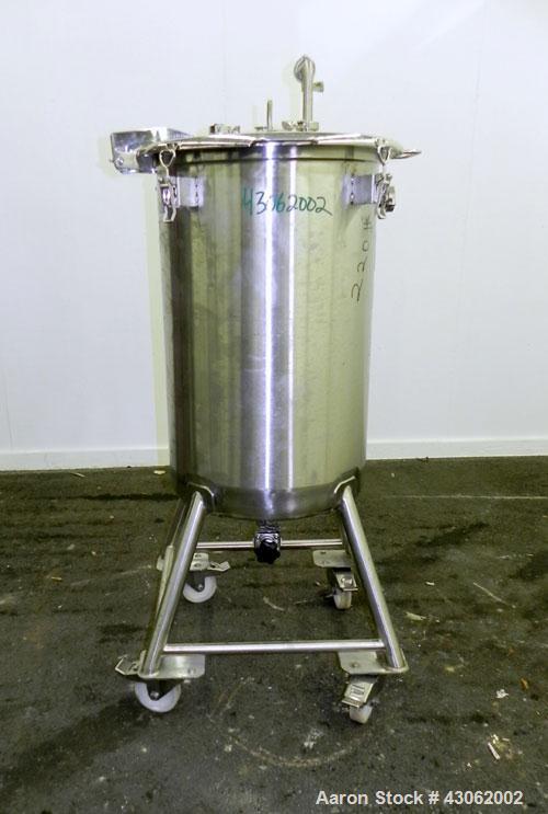 Used- Precision Stainless Tank, 200 Liter (52.8 Gallon), 316L Stainless Steel, Vertical. 22’’ Diameter x 33’’ straight side....