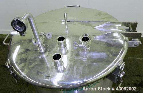 Used- Precision Stainless Tank, 200 Liter (52.8 Gallon), 316L Stainless Steel, Vertical. 22’’ Diameter x 33’’ straight side....