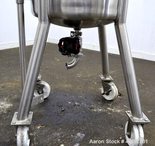 Used Precision Stainless Pressure Tank, 39.6 Gallon (150 Liter), 316L Stainless Steel, Vertical.  22-1/2” Diameter x 24” straight side, dished clamp on top, dished bottom.  Internal rated 67.5 psi at...