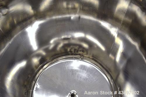 Used Precision Stainless Pressure Tank, 66 Gallon (250 Liter), 316L Stainless Steel, Vertical.  28” Diameter x 28” straight side, dished clamp on top, dished bottom. Internal rated 55.4 psi at –20 to...