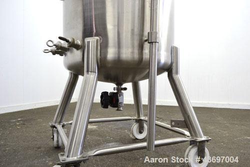 Used Precision Stainless Pressure Tank, 66 Gallon (250 Liter), 316L Stainless Steel, Vertical.  28” Diameter x 28” straight side, dished clamp on top, dished bottom. Internal rated 55.4 psi at –20 to...