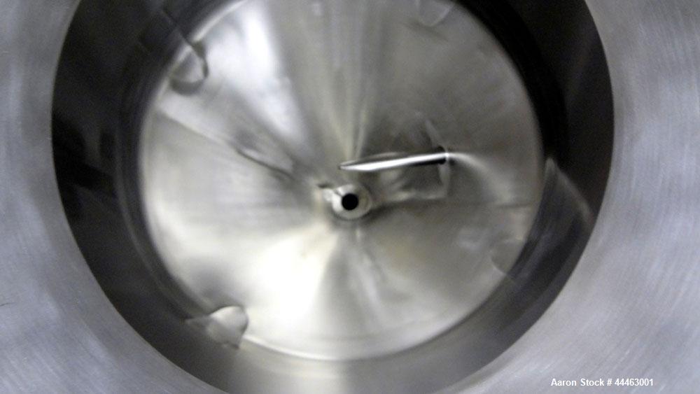 Used Precision Stainless Pressure Tank, 210 Liter (55.49 Gallon), 316 L Stainless Steel, Vertical.  Approximately 26.75" diameter x 18" straight side, dish top, coned bottom.  Internal rated 50 psi a...