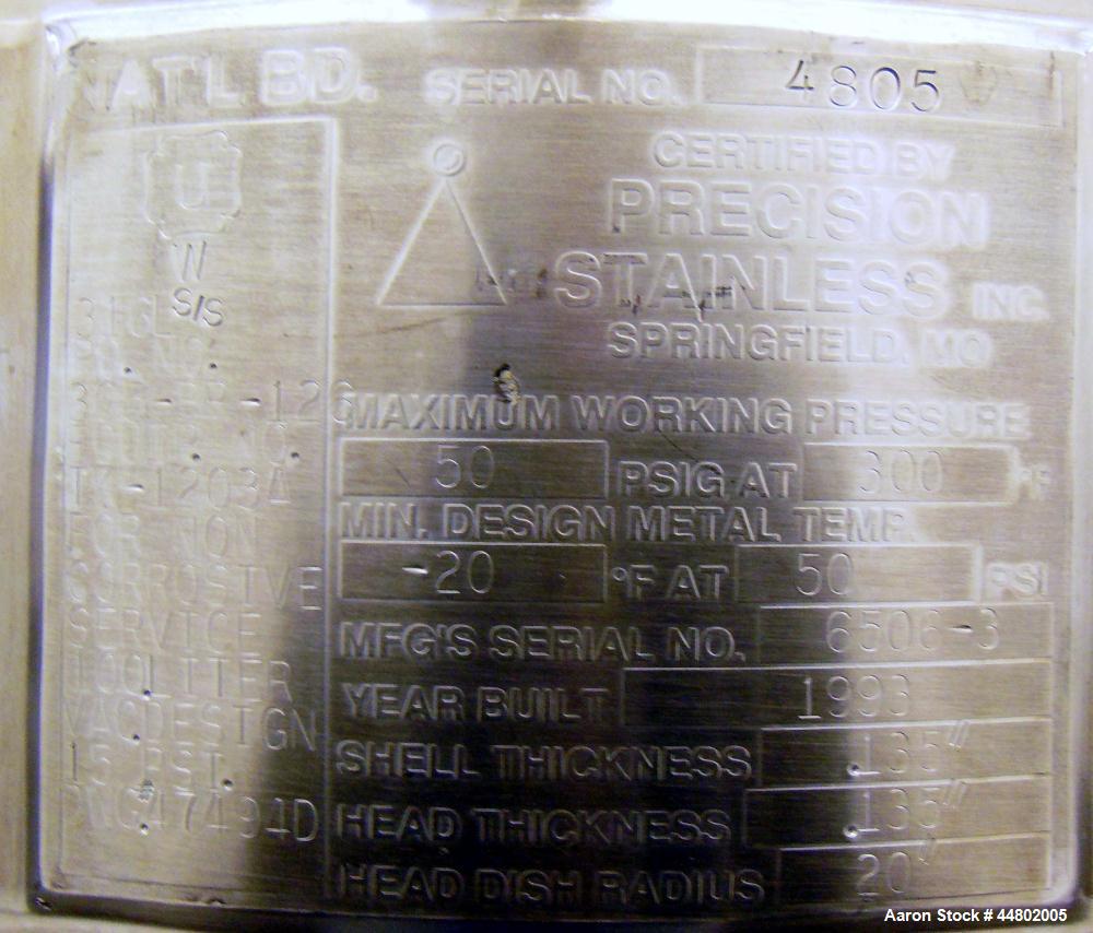 Used 100 Liter Stainless Steel Precision Stainless Pressure Tank
