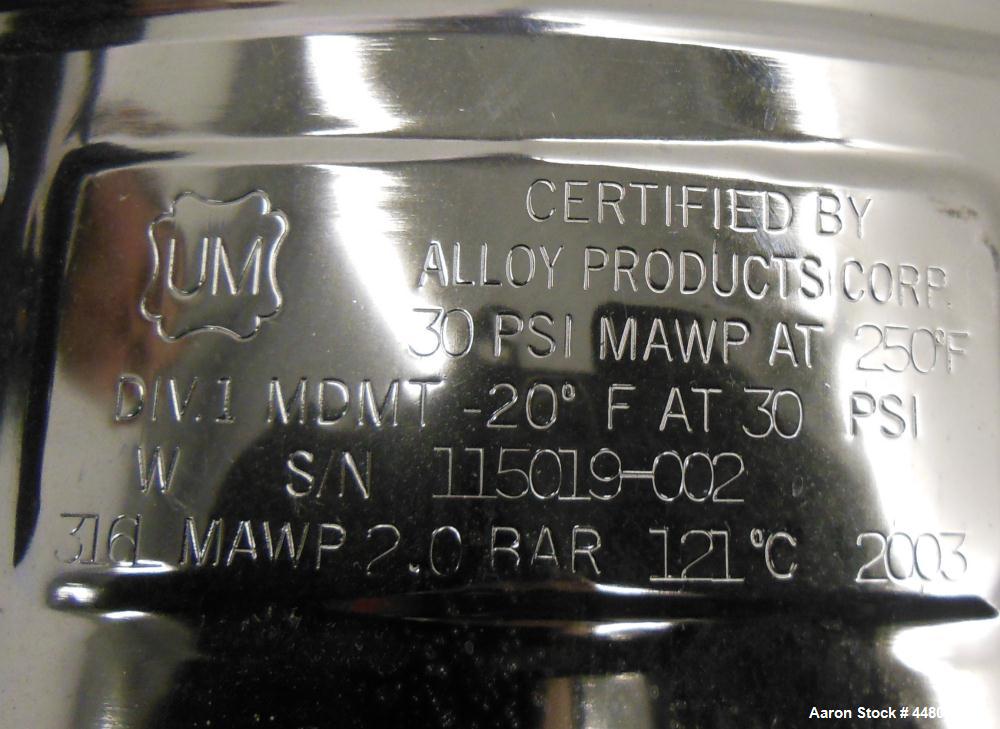 Used 4 Gallon Stainless Steel Alloy Products Pressure Tank
