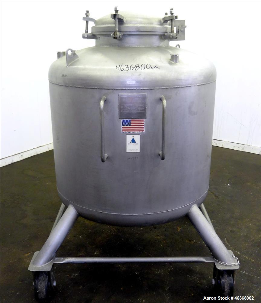 Used- Precision Stainless Pressure Tank, 207 Gallon, 316L Stainless Steel, Vertical. 42" Diameter x 28" straight side, dishe...