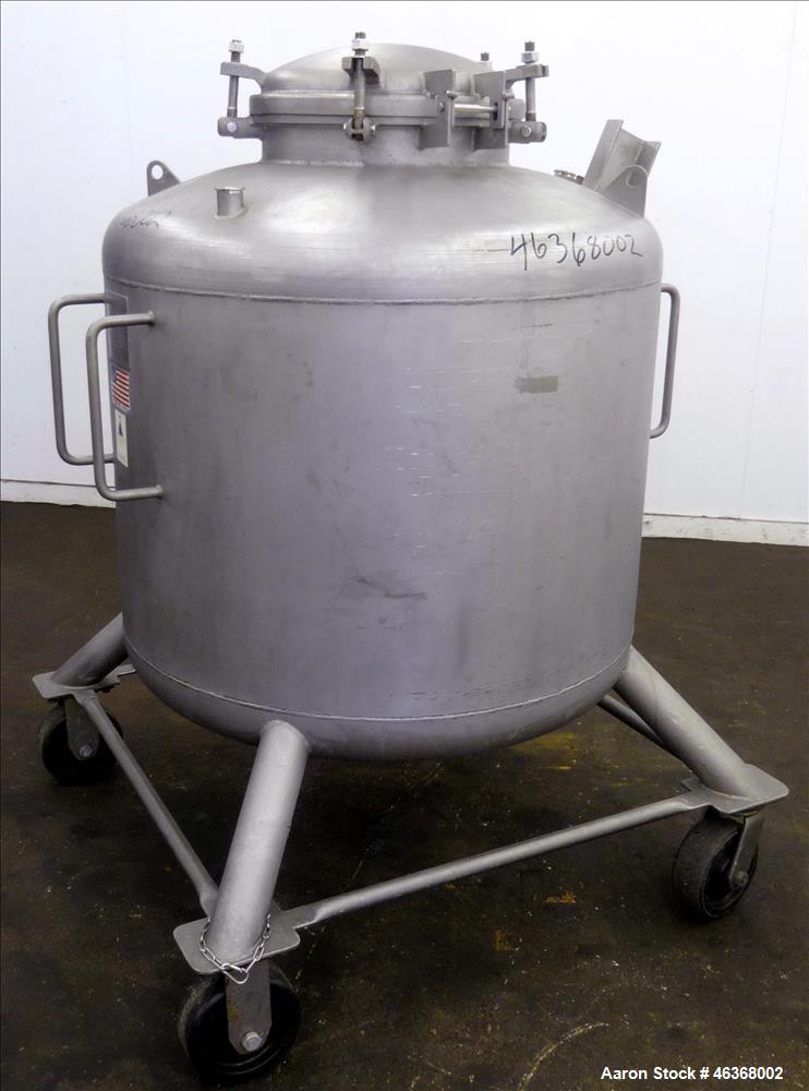 Used- Precision Stainless Pressure Tank, 207 Gallon, 316L Stainless Steel, Vertical. 42" Diameter x 28" straight side, dishe...