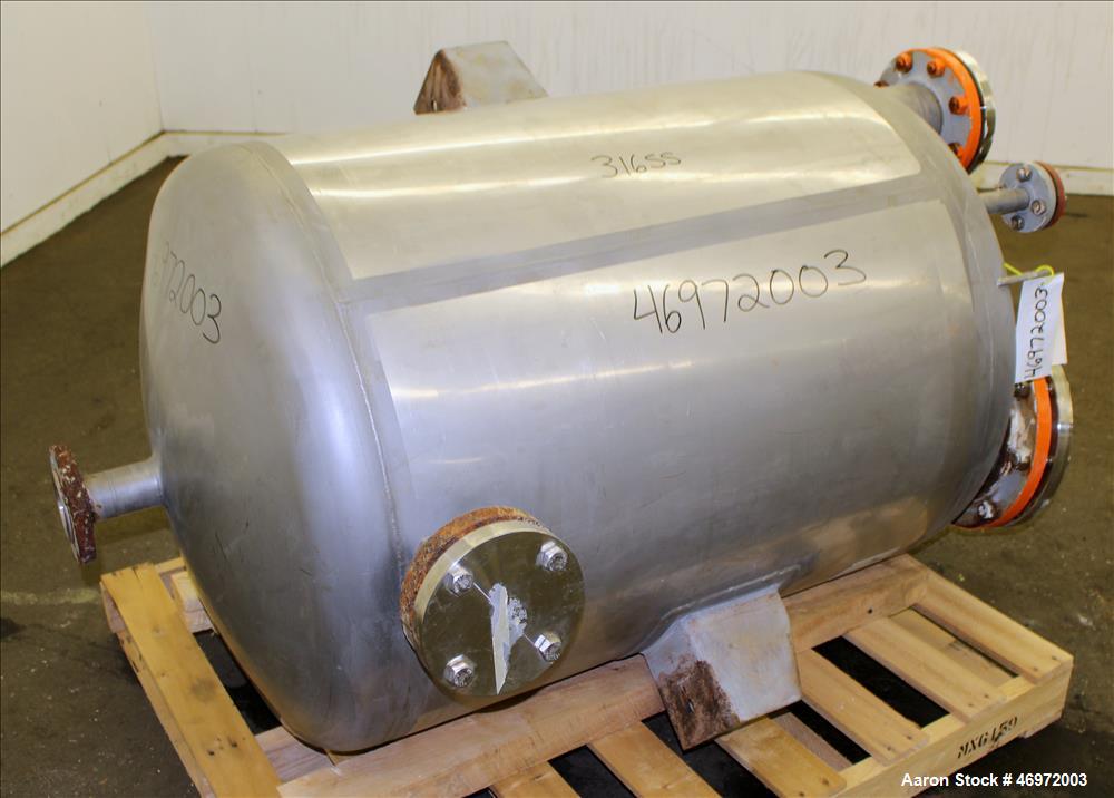 Used Precision Stainless Tank, 100 Gallons, 316 Stainless Steel, Vertical.