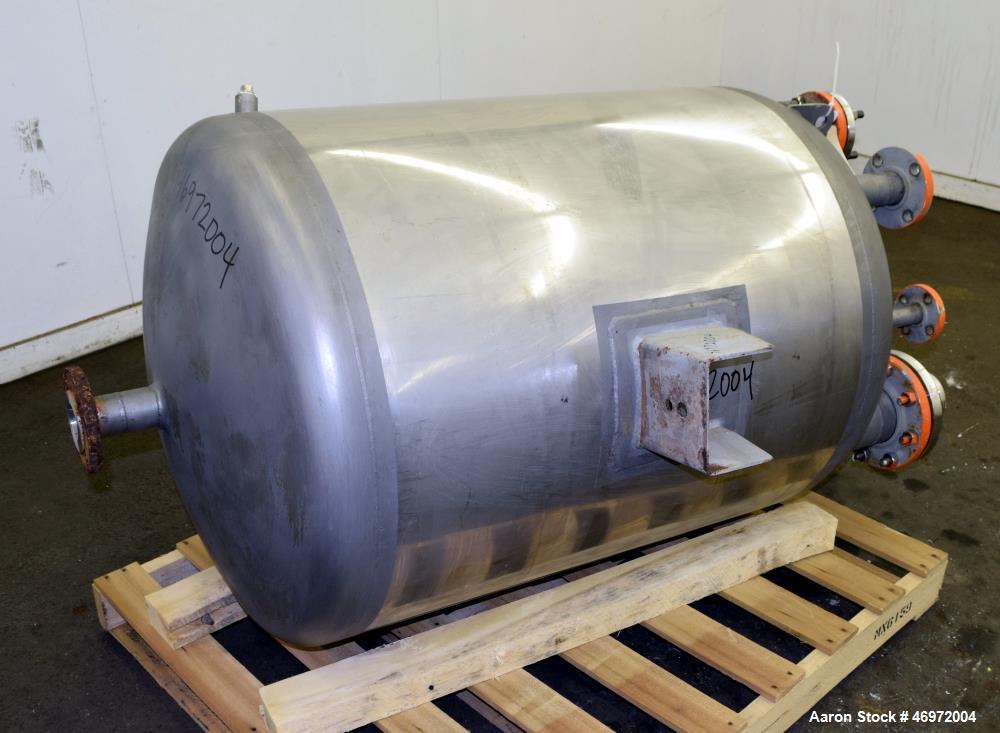 Used Precision Stainless Tank, 100 Gallons, 316 Stainless Steel, Vertical.