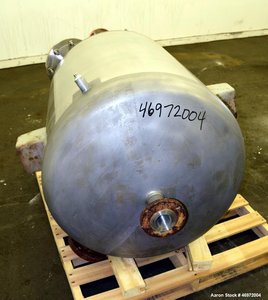 Used Precision Stainless Tank, 100 Gallons, 316 Stainless Steel, Vertical.