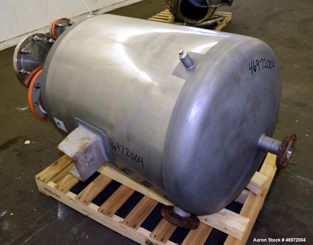 Used Precision Stainless Tank, 100 Gallons, 316 Stainless Steel, Vertical.