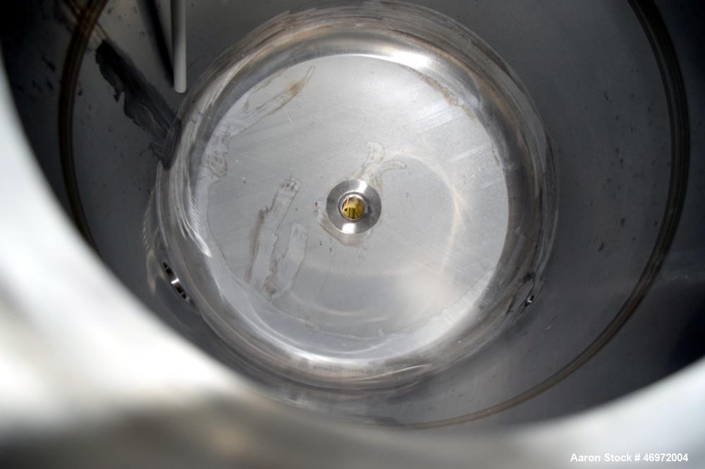 Used Precision Stainless Tank, 100 Gallons, 316 Stainless Steel, Vertical.