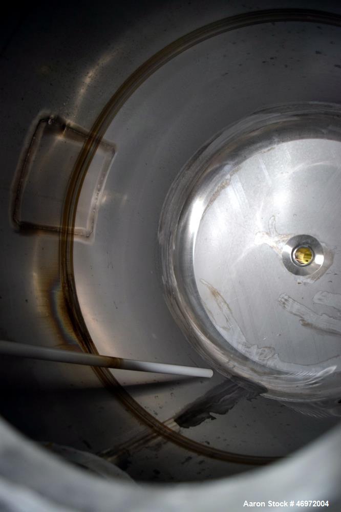 Used Precision Stainless Tank, 100 Gallons, 316 Stainless Steel, Vertical.